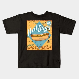 Vintage Hot dog Sign Kids T-Shirt